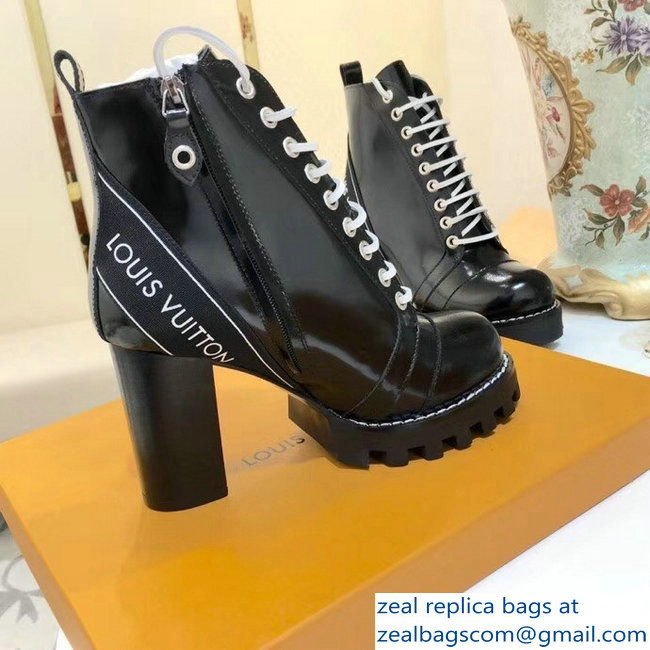 Louis Vuitton Heel 9.5cm Platform 2cm Star Trail Ankle Boots Logo Noir 1A3SWY - Click Image to Close