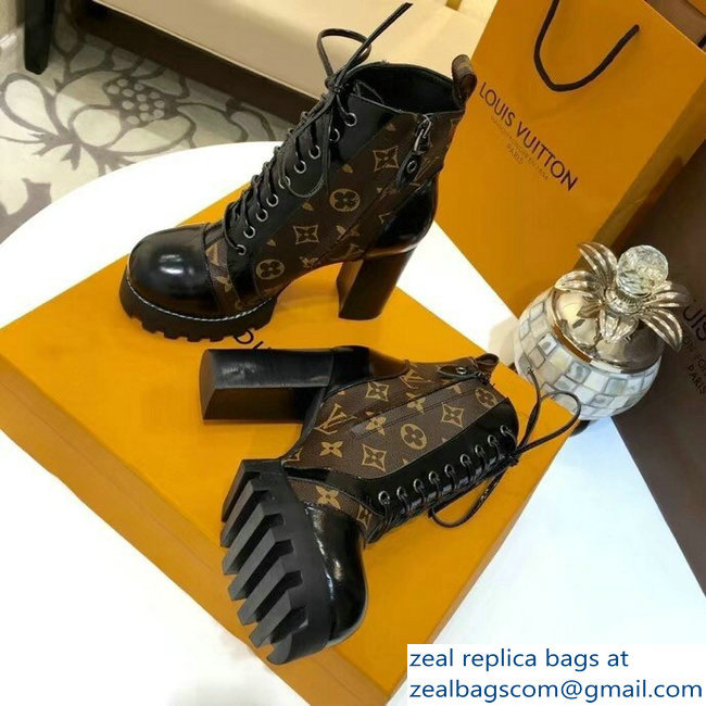 Louis Vuitton Heel 9.5cm Platform 2cm Star Trail Ankle Boots Patent Monogram Canvas - Click Image to Close