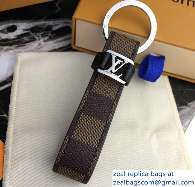 Louis Vuitton LV Dragonne Key Holder Damier Ebene Canvas/Silver - Click Image to Close
