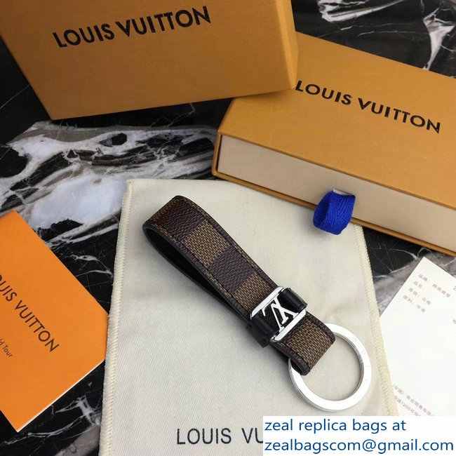 Louis Vuitton LV Dragonne Key Holder Damier Ebene Canvas/Silver