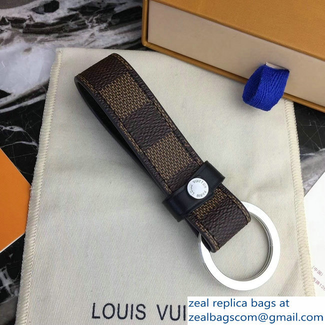 Louis Vuitton LV Dragonne Key Holder Damier Ebene Canvas/Silver - Click Image to Close