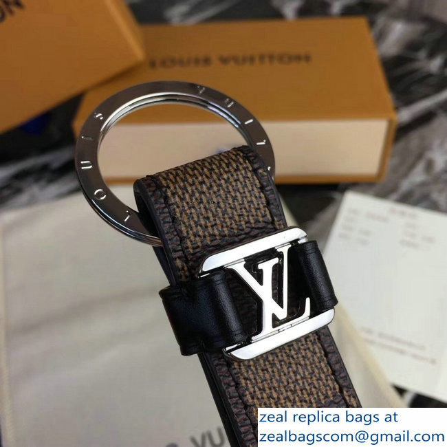 Louis Vuitton LV Dragonne Key Holder Damier Ebene Canvas/Silver - Click Image to Close