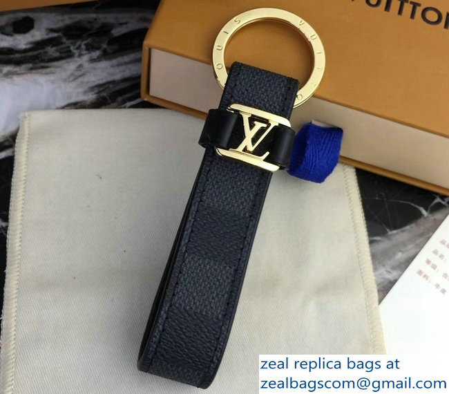 Louis Vuitton LV Dragonne Key Holder Damier Graphite Canvas/Gold - Click Image to Close