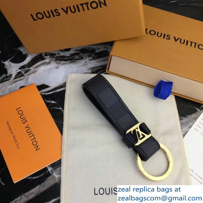 Louis Vuitton LV Dragonne Key Holder Damier Graphite Canvas/Gold - Click Image to Close