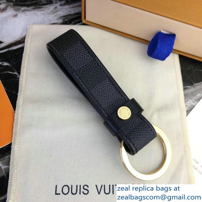 Louis Vuitton LV Dragonne Key Holder Damier Graphite Canvas/Gold - Click Image to Close