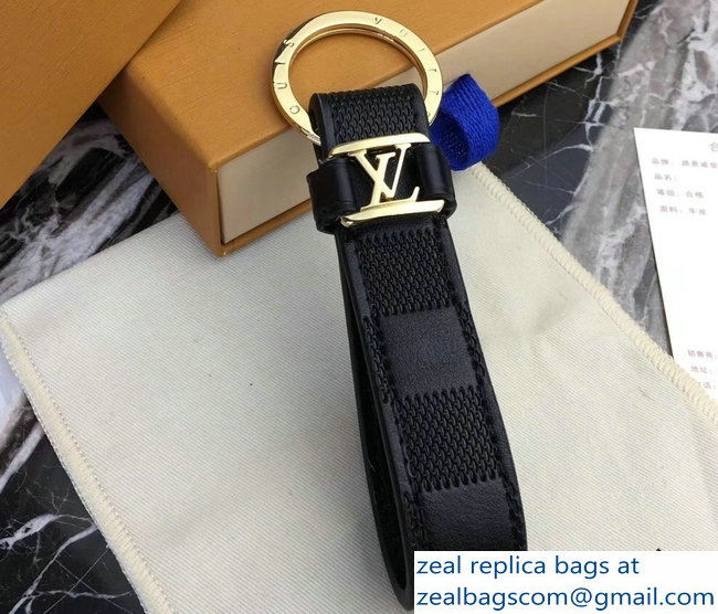 Louis Vuitton LV Dragonne Key Holder Damier Infini Leather Black/Gold - Click Image to Close