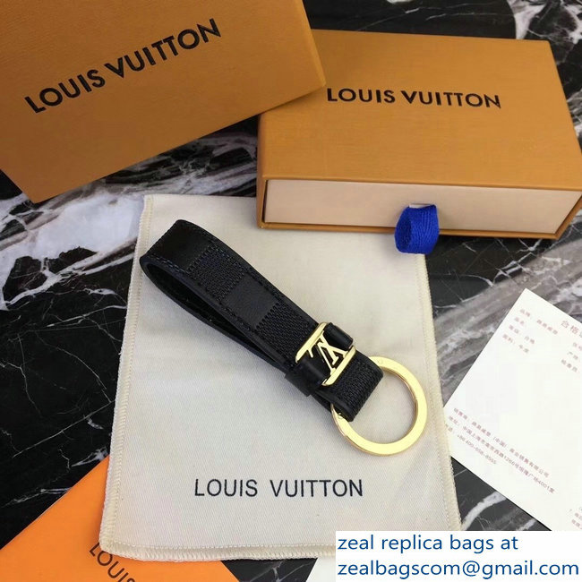 Louis Vuitton LV Dragonne Key Holder Damier Infini Leather Black/Gold - Click Image to Close