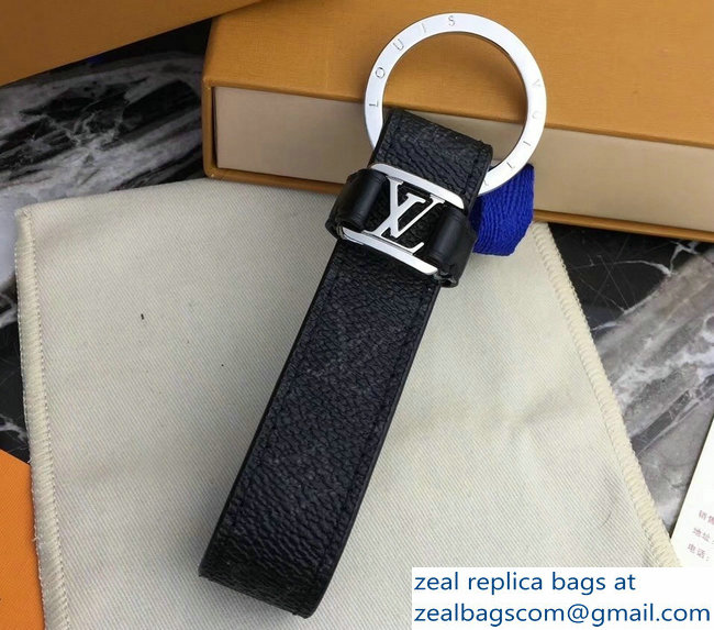 Louis Vuitton LV Dragonne Key Holder Monogram Eclipse Canvas/Silver - Click Image to Close