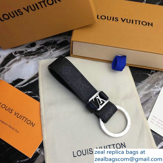 Louis Vuitton LV Dragonne Key Holder Monogram Eclipse Canvas/Silver - Click Image to Close