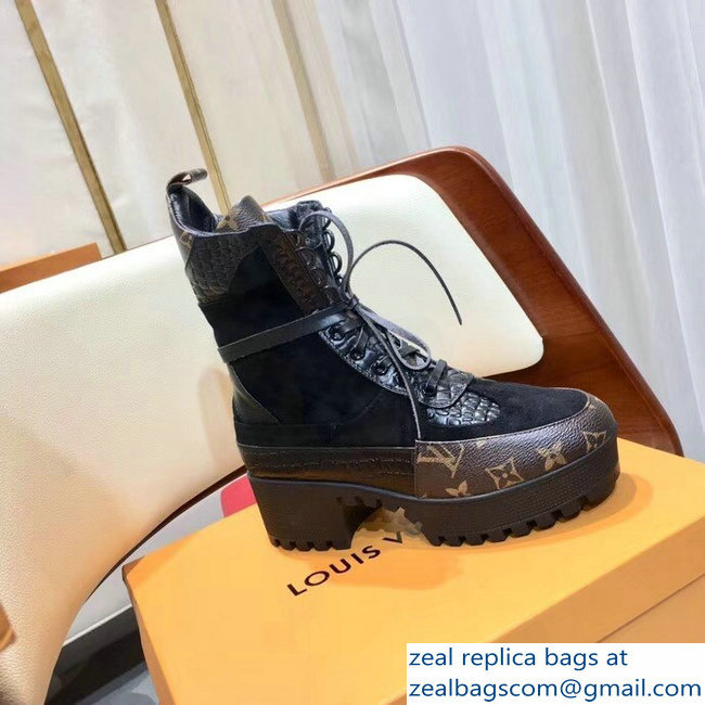 Louis Vuitton Laureate Heel 5cm Platform 3cm Desert Boots Croco Pattern 1A41QD