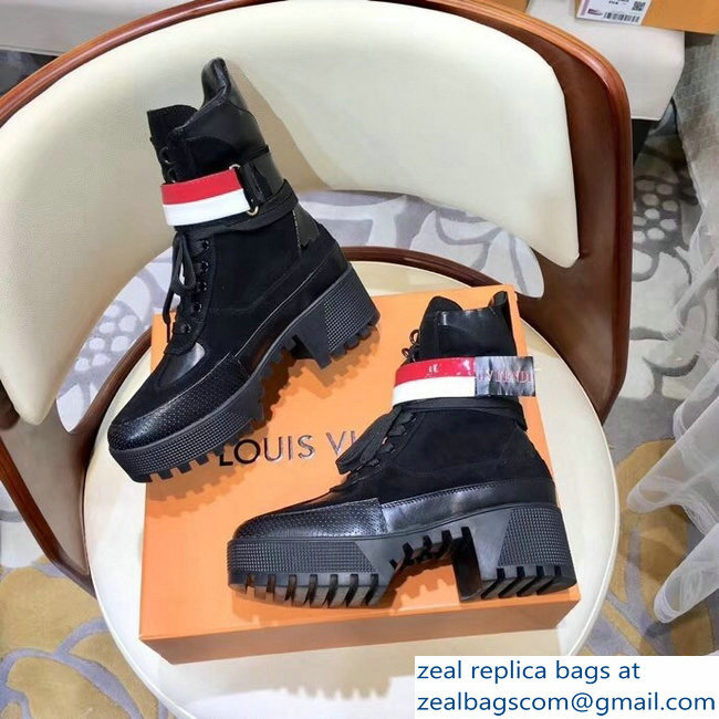 Louis Vuitton Laureate Heel 5cm Platform 3cm Desert Boots Strap With the Letter LV Fendi