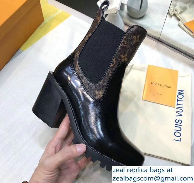 Louis Vuitton Limitless Ankle Boots Black/Monogram Canvas 2018 - Click Image to Close