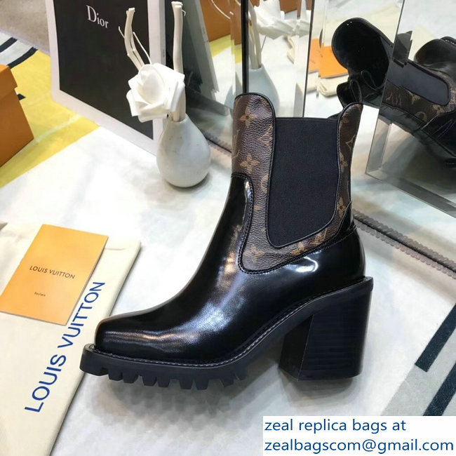 Louis Vuitton Limitless Ankle Boots Black/Monogram Canvas 2018 - Click Image to Close