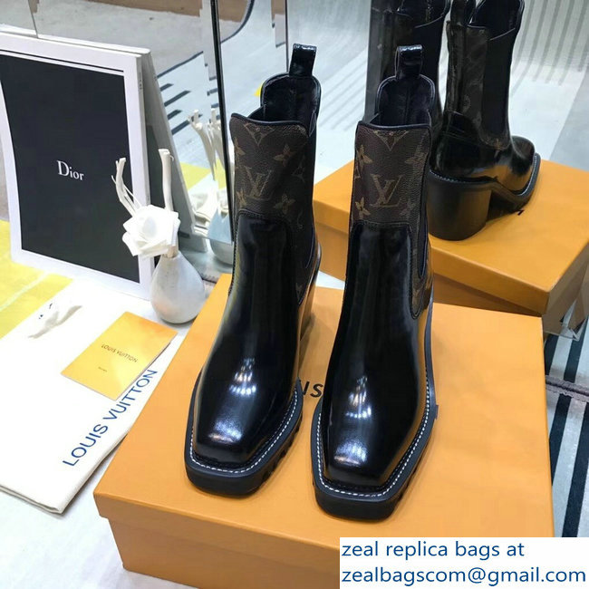 Louis Vuitton Limitless Ankle Boots Black/Monogram Canvas 2018 - Click Image to Close