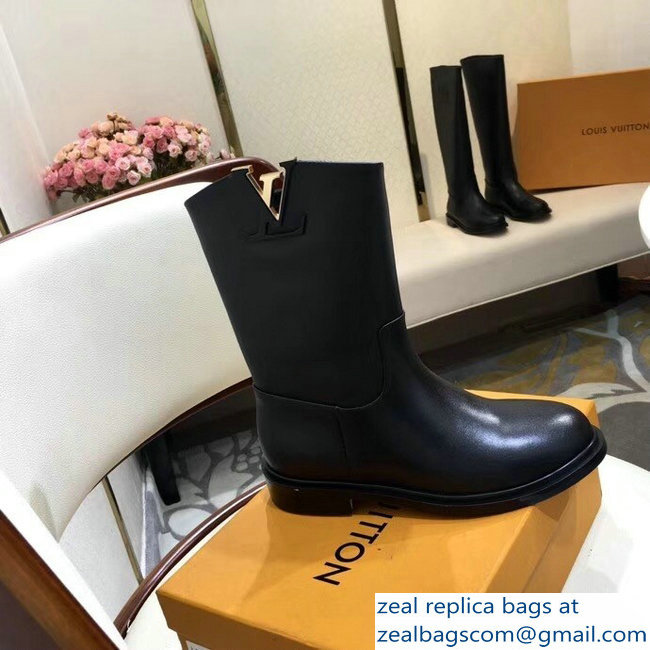 Louis Vuitton Logo Flat Half Boots