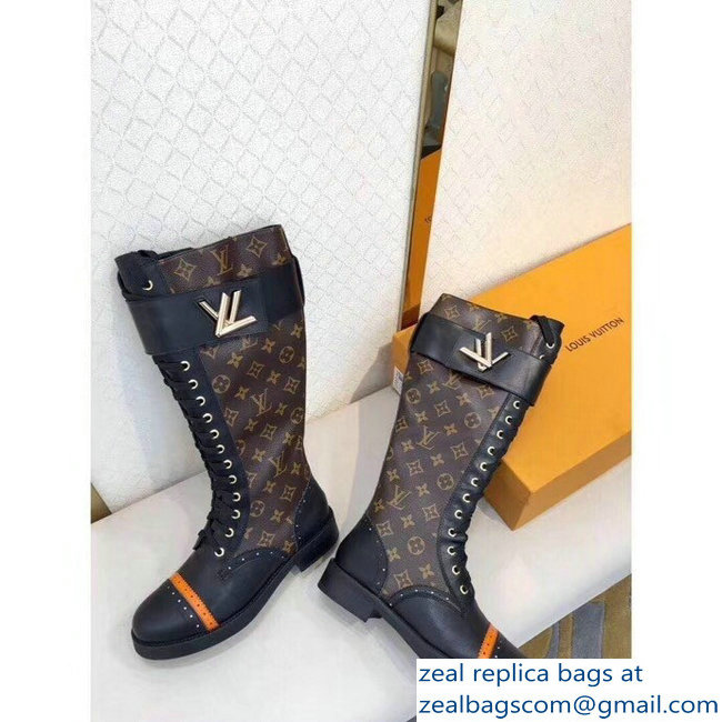 Louis Vuitton Logo Strap High Boots Monogram Canvas - Click Image to Close