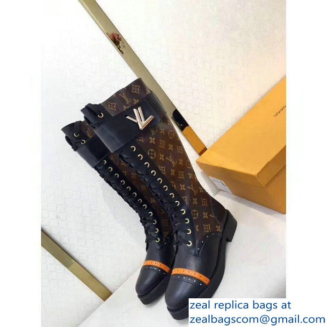 Louis Vuitton Logo Strap High Boots Monogram Canvas - Click Image to Close