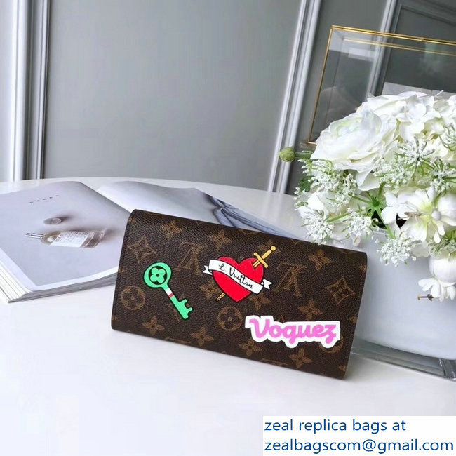 Louis Vuitton Monogram Canvas Sarah Wallet M63318 Patches 2018 - Click Image to Close