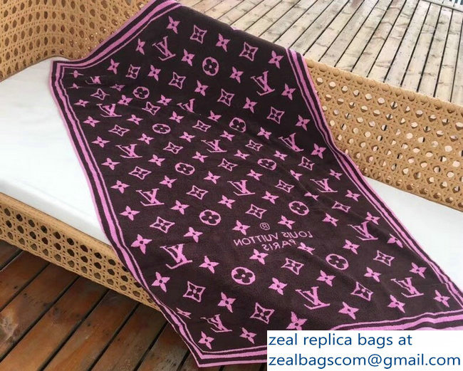 Louis Vuitton Monogram Classic Beach Towel black/pink