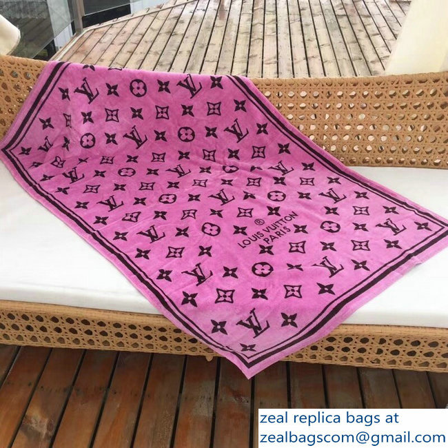 Louis Vuitton Monogram Classic Beach Towel black/pink