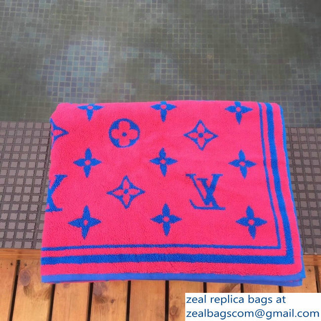 Louis Vuitton Monogram Classic Beach Towel pink/blue - Click Image to Close