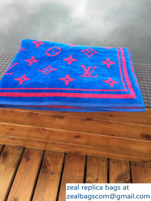 Louis Vuitton Monogram Classic Beach Towel pink/blue - Click Image to Close