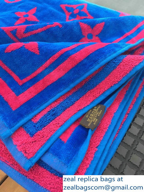 Louis Vuitton Monogram Classic Beach Towel pink/blue