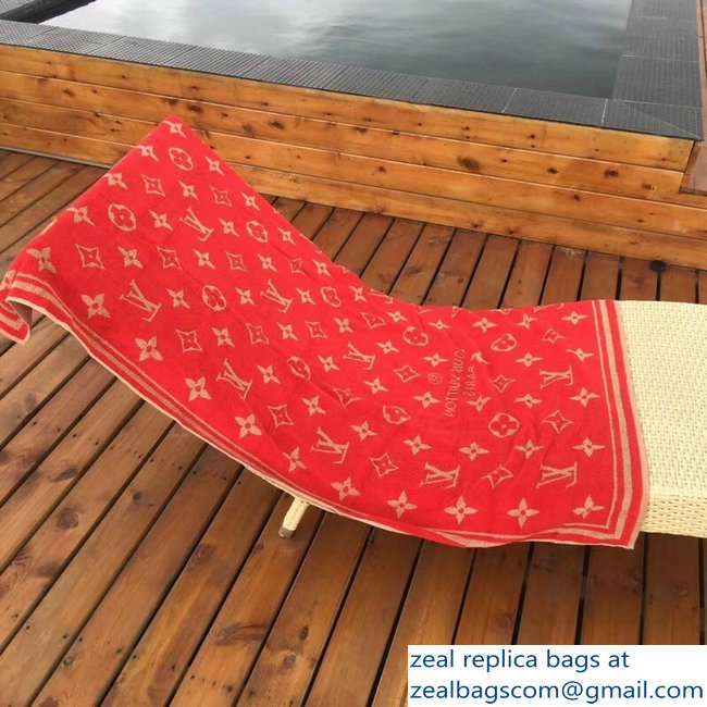 Louis Vuitton Monogram Classic Beach Towel red/apricot