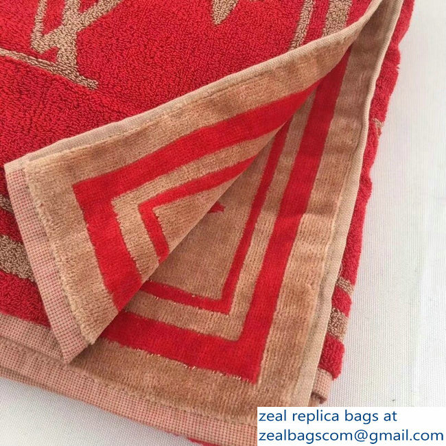 Louis Vuitton Monogram Classic Beach Towel red/apricot