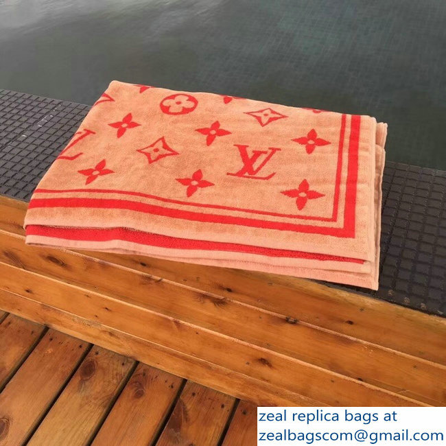 Louis Vuitton Monogram Classic Beach Towel red/apricot