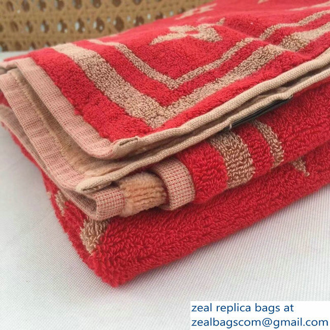 Louis Vuitton Monogram Classic Beach Towel red/apricot