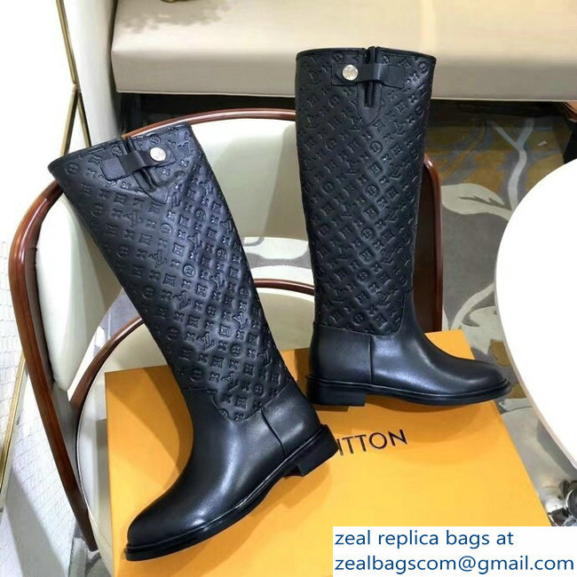 Louis Vuitton Monogram Flower Embossed High Boots