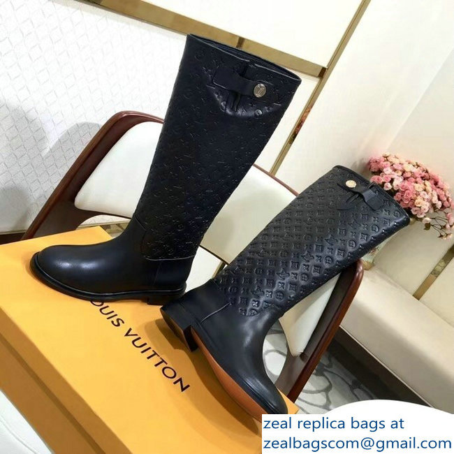 Louis Vuitton Monogram Flower Embossed High Boots