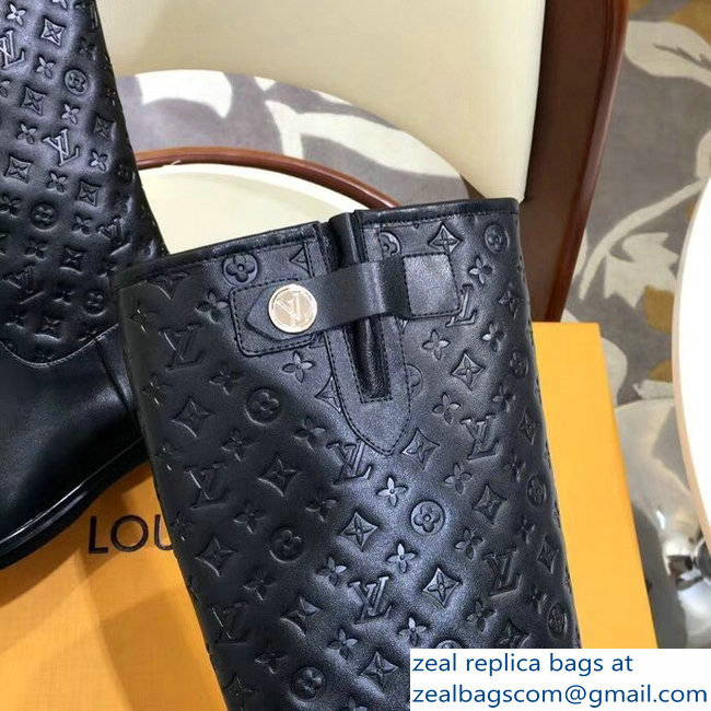 Louis Vuitton Monogram Flower Embossed High Boots