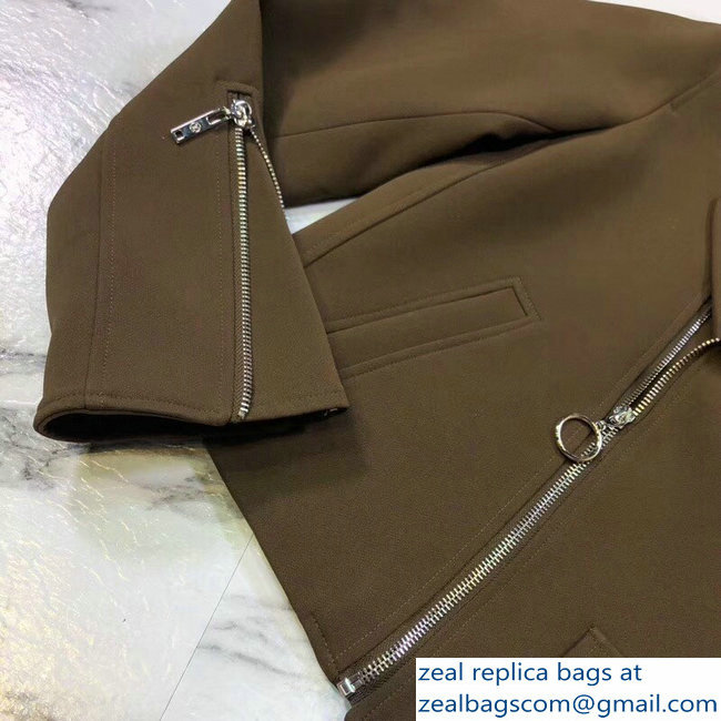 Louis Vuitton Monogram Inside Perfecto Jacket and Skirt Suit Khaki 2018 - Click Image to Close