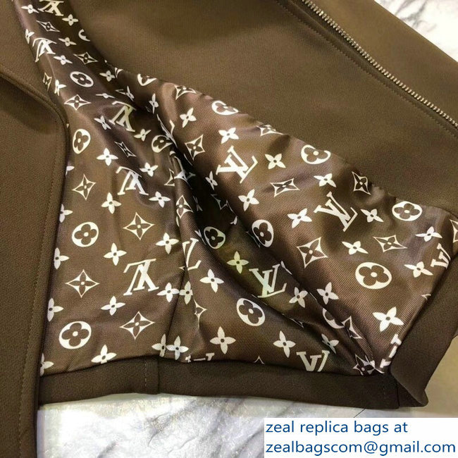 Louis Vuitton Monogram Inside Perfecto Jacket and Skirt Suit Khaki 2018 - Click Image to Close