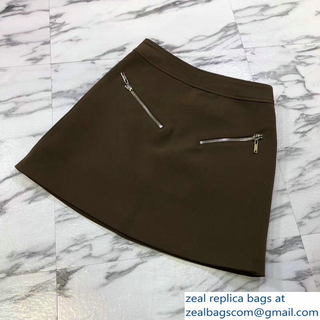 Louis Vuitton Monogram Inside Perfecto Jacket and Skirt Suit Khaki 2018