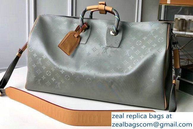 Louis Vuitton Monogram Titanium Canvas Keepall Bandouliere 50 Bag M43886 2018 - Click Image to Close