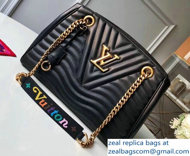 Louis Vuitton New Wave Chain Tote Bag M51496 Black 2018 - Click Image to Close