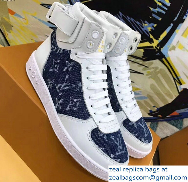 Louis Vuitton Rivoli Sneakers Boots Denim Monogram 2018