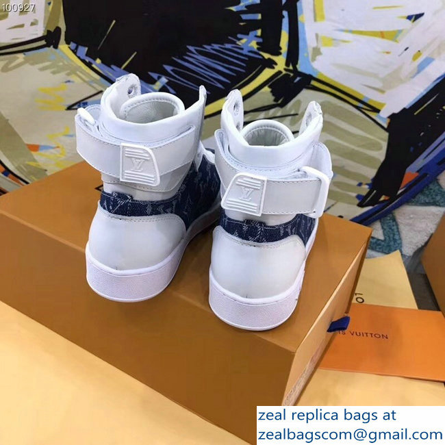 Louis Vuitton Rivoli Sneakers Boots Denim Monogram 2018