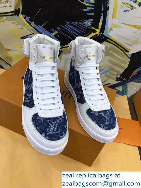 Louis Vuitton Rivoli Sneakers Boots Denim Monogram 2018 - Click Image to Close