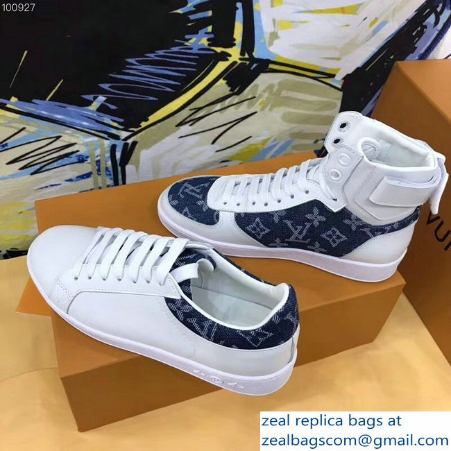 Louis Vuitton Rivoli Sneakers Boots Denim Monogram 2018