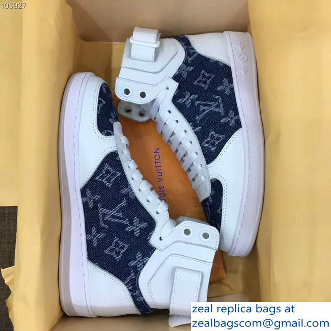 Louis Vuitton Rivoli Sneakers Boots Denim Monogram 2018 - Click Image to Close