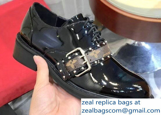 Louis Vuitton Socialite Richelieu Flats 1A4G8N Studs Buckled Strap 2018 - Click Image to Close