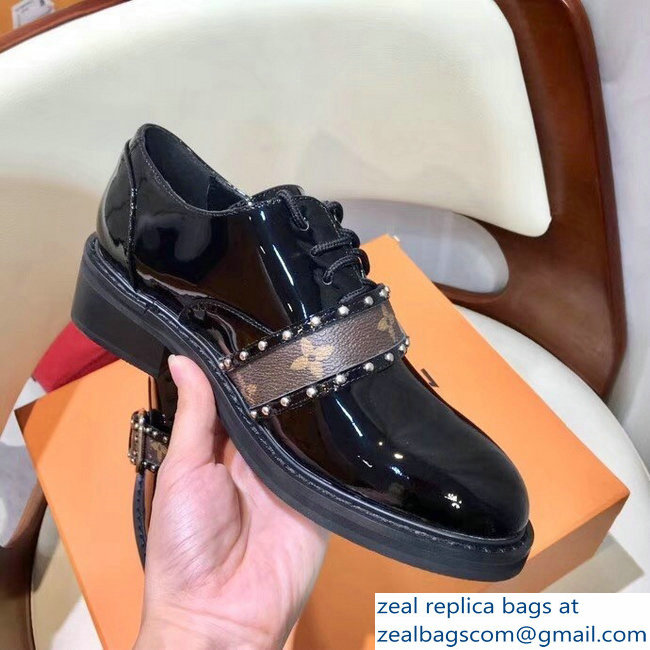 Louis Vuitton Socialite Richelieu Flats 1A4G8N Studs Buckled Strap 2018 - Click Image to Close