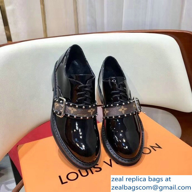 Louis Vuitton Socialite Richelieu Flats 1A4G8N Studs Buckled Strap 2018 - Click Image to Close