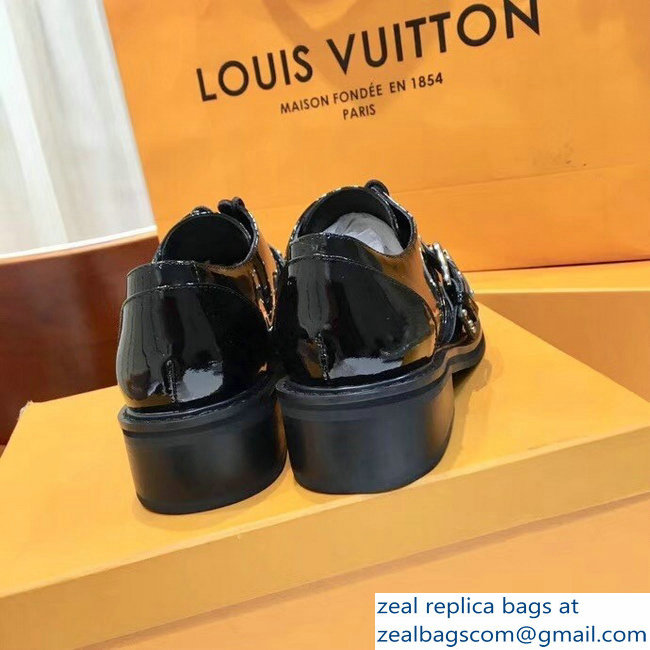 Louis Vuitton Socialite Richelieu Flats 1A4G8N Studs Buckled Strap 2018 - Click Image to Close