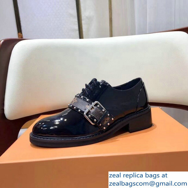 Louis Vuitton Socialite Richelieu Flats 1A4G8N Studs Buckled Strap 2018 - Click Image to Close