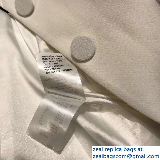 Louis Vuitton Tweed and Black Collar Jacket White 2018